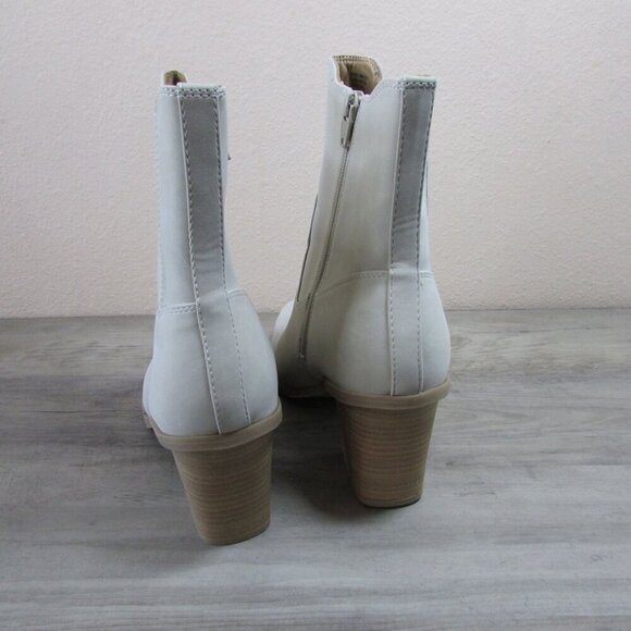 Lauren Conrad Women's 9.5 Verdana Heeled Ankle Boots - Ivory - Picture 3 of 5